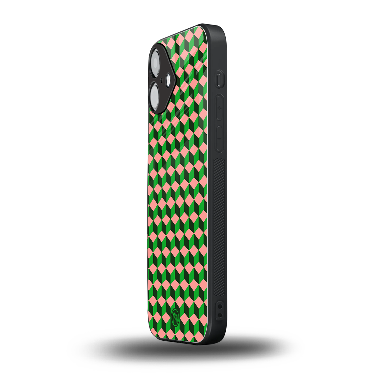 geo cube back phone cover | glass case for iphone 16 plus