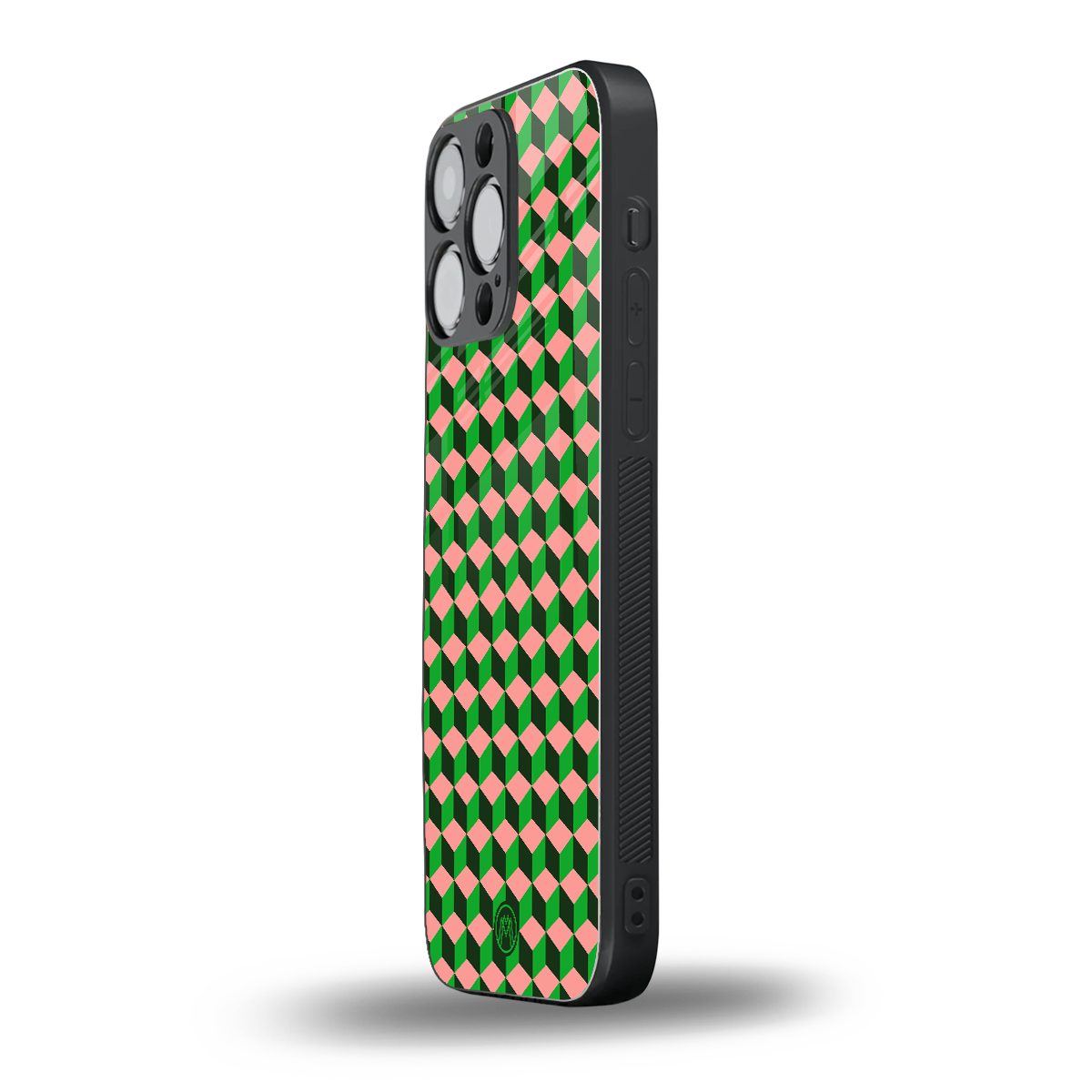 geo cube back phone cover | glass case for iphone 16 pro max