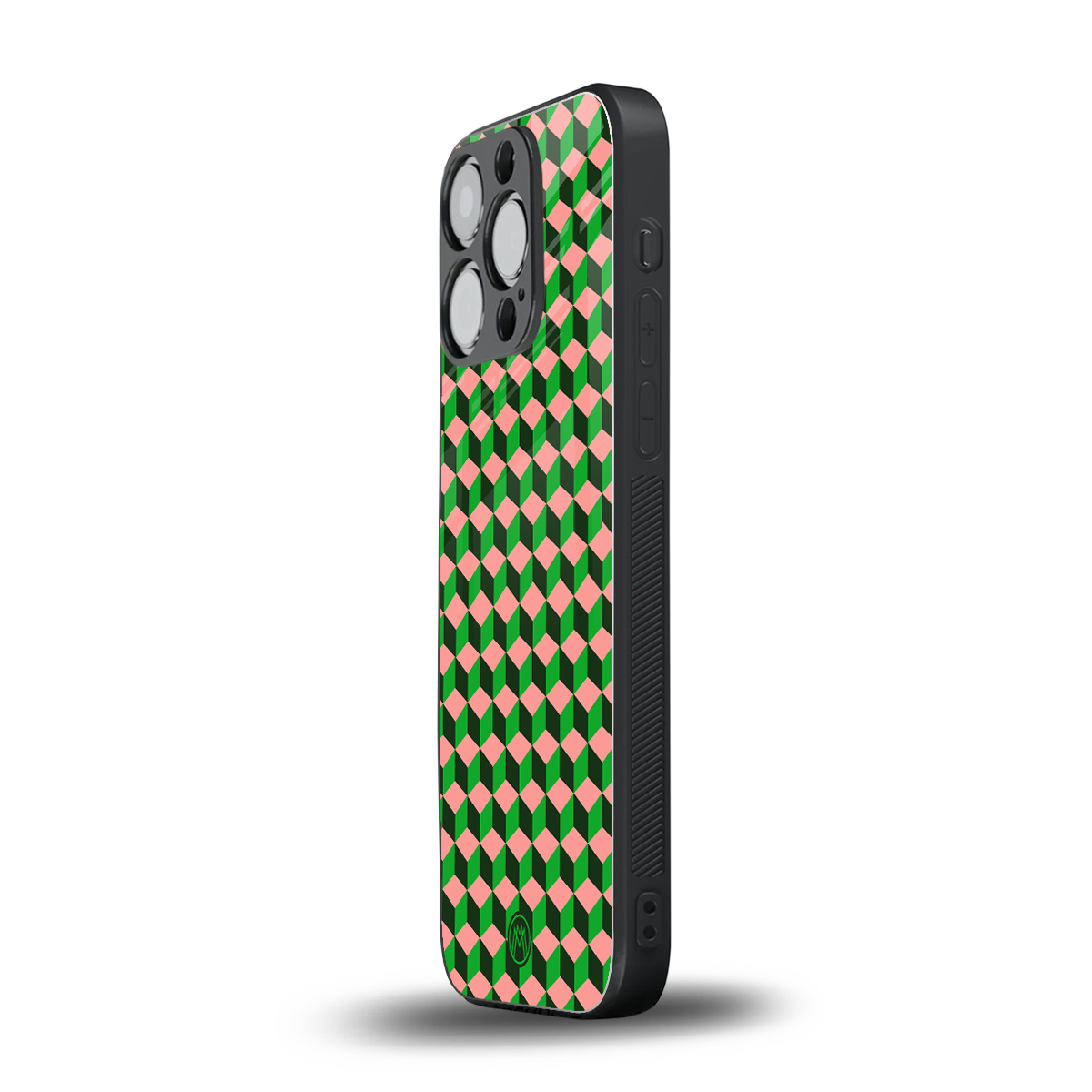 geo cube back phone cover | glass case for iphone 16 pro
