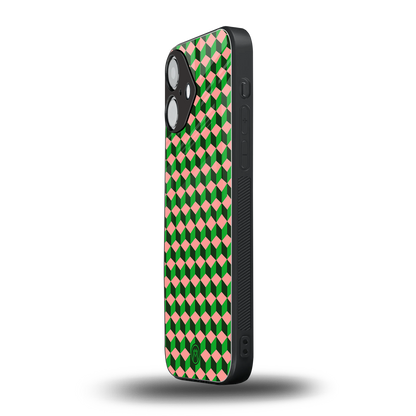 geo cube back phone cover | glass case for iphone 16