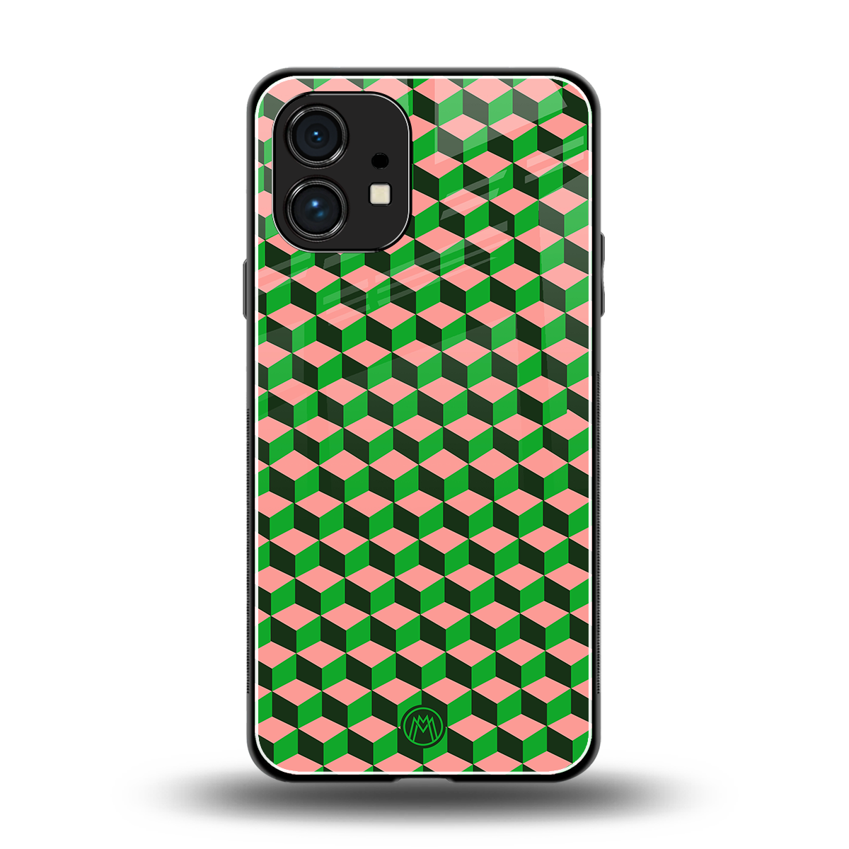 geo cube back phone cover | glass case for nothing phone 1