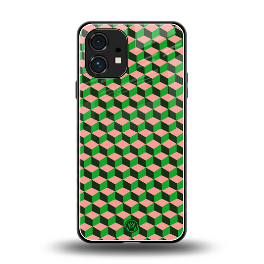 geo cube back phone cover | glass case for nothing phone 1