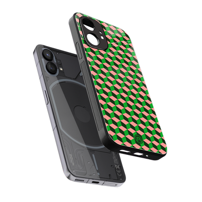 geo cube back phone cover | glass case for nothing phone 1