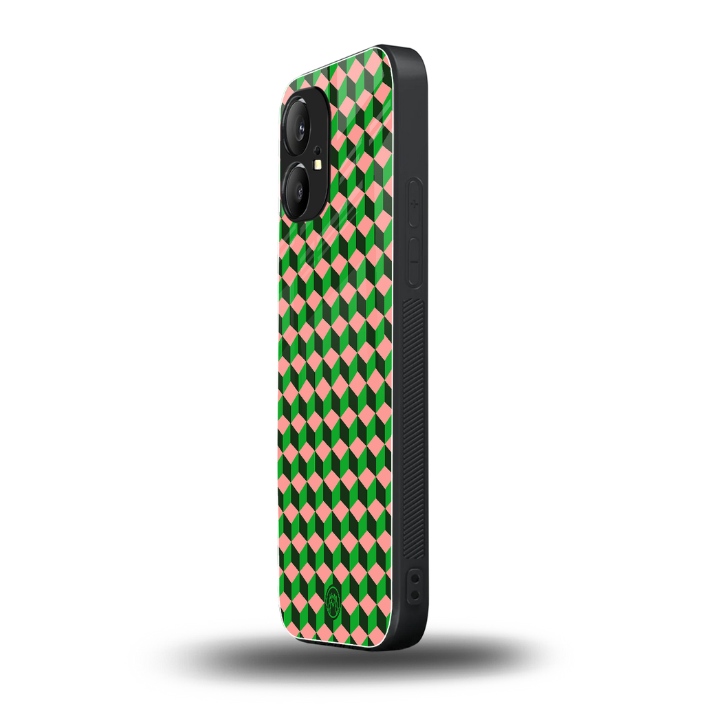geo cube back phone cover | glass case for nothing phone 1