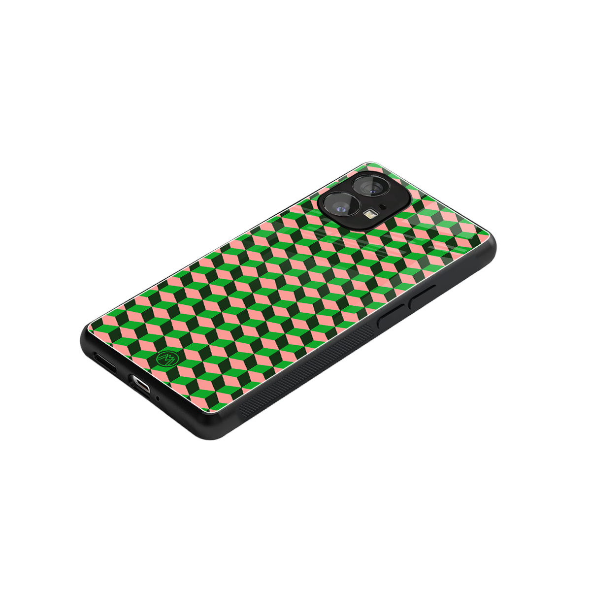 geo cube back phone cover | glass case for nothing phone 1