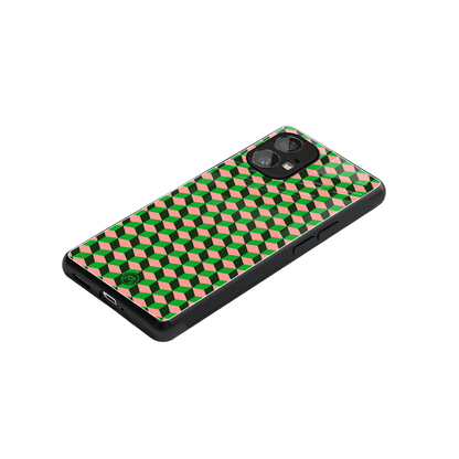 geo cube back phone cover | glass case for nothing phone 1