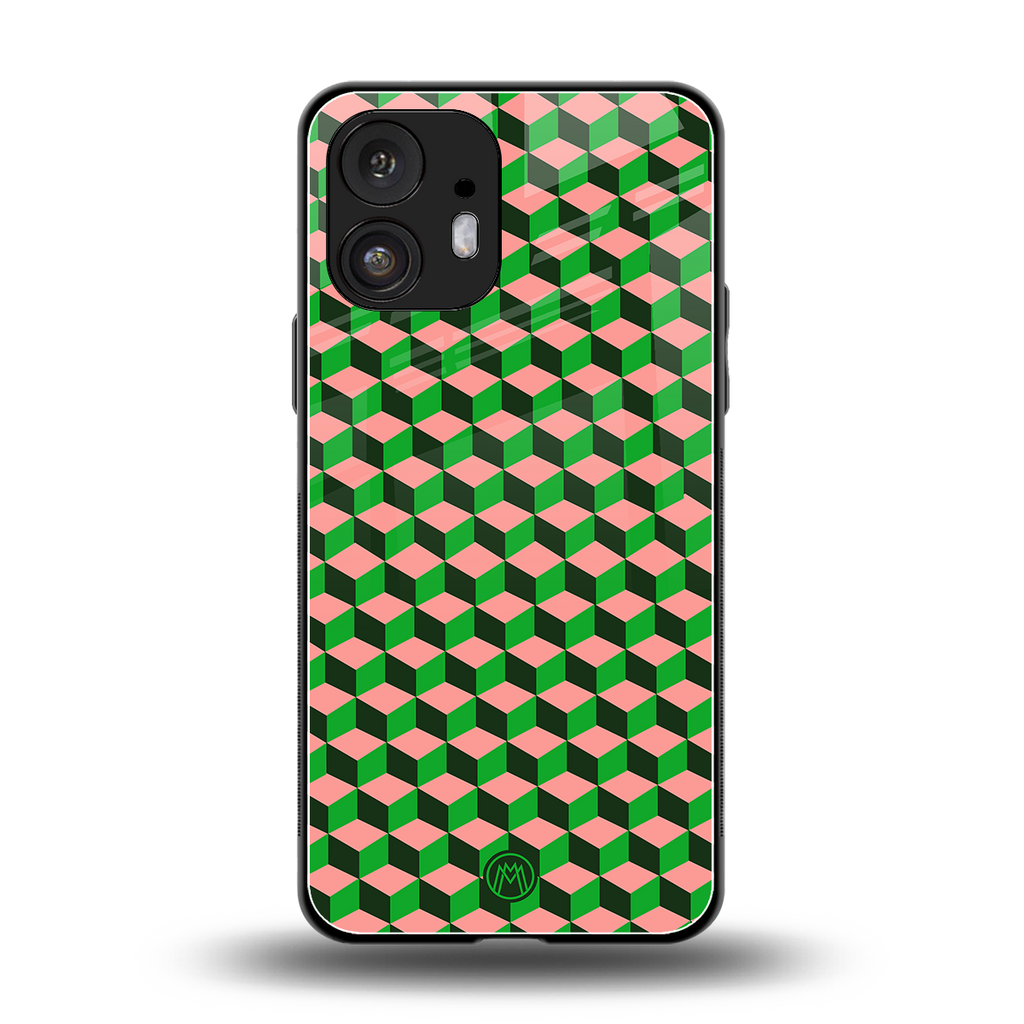 geo cube back phone cover | glass case for nothing phone 2