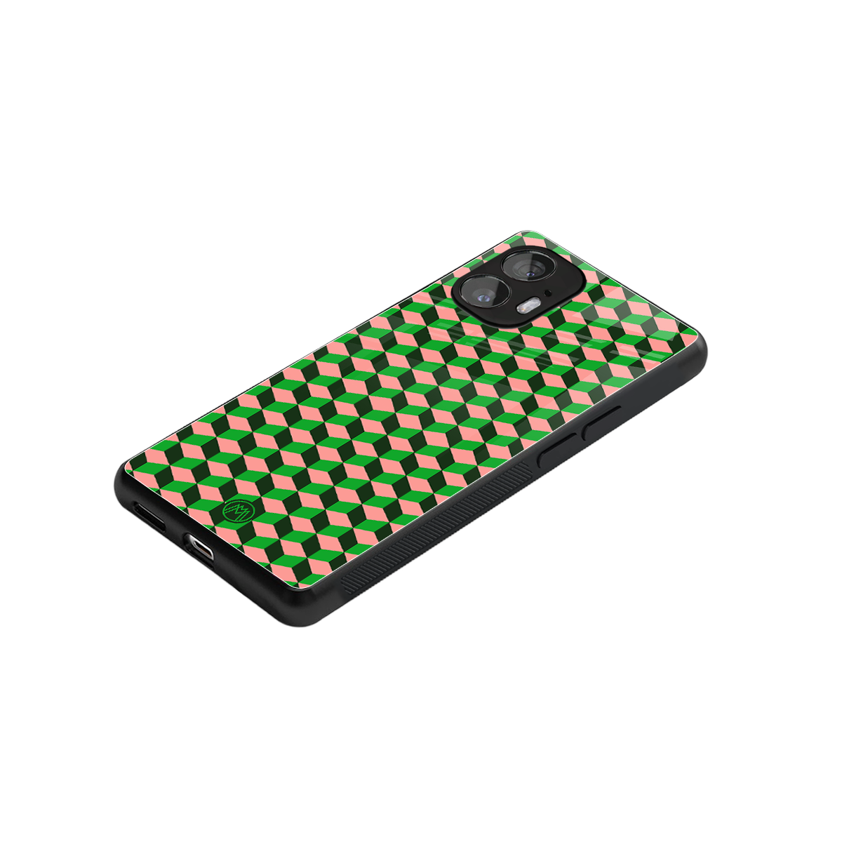 geo cube back phone cover | glass case for nothing phone 2