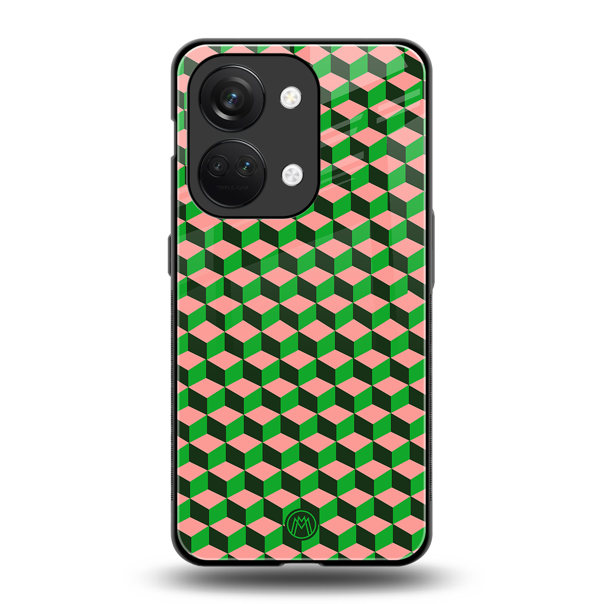 geo cube back phone cover | glass case for oneplus nord 3