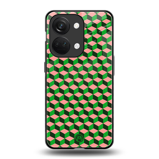 geo cube back phone cover | glass case for oneplus nord 3