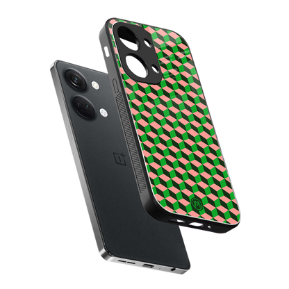 geo cube back phone cover | glass case for oneplus nord 3