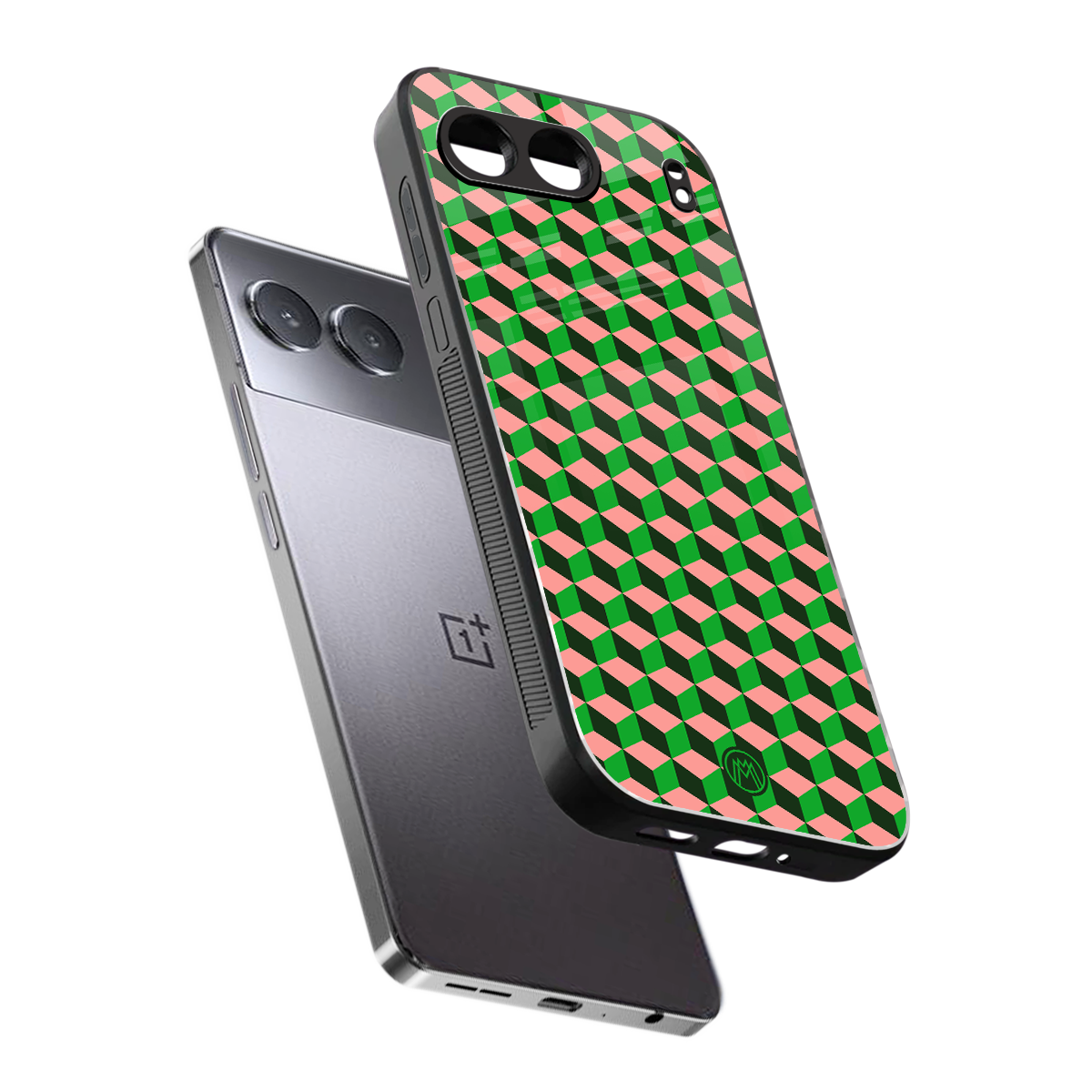 geo cube back phone cover | glass case for oneplus nord 4