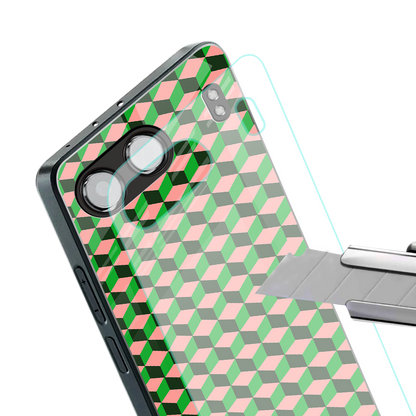 geo cube back phone cover | glass case for oneplus nord 4