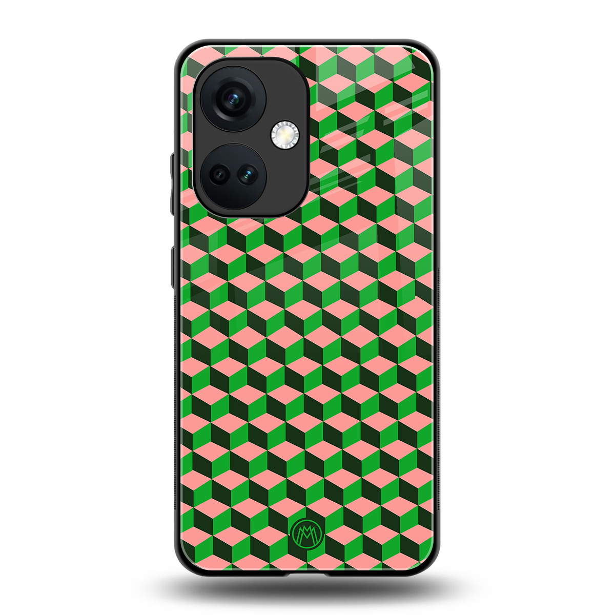 geo cube back phone cover | glass case for oneplus nord ce 3