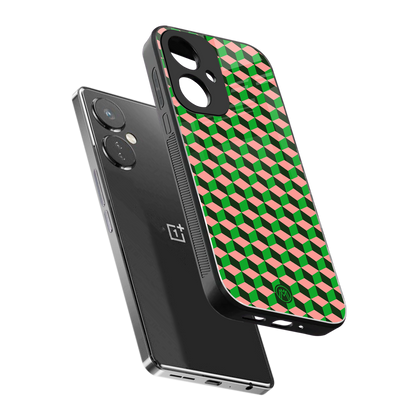 geo cube back phone cover | glass case for oneplus nord ce 3