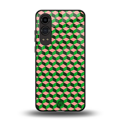 geo cube back phone cover | glass case for oneplus nord ce 4 lite