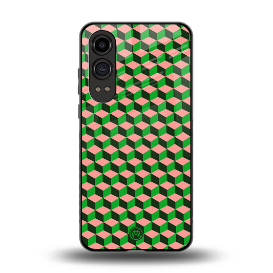 geo cube back phone cover | glass case for oneplus nord ce 4 lite