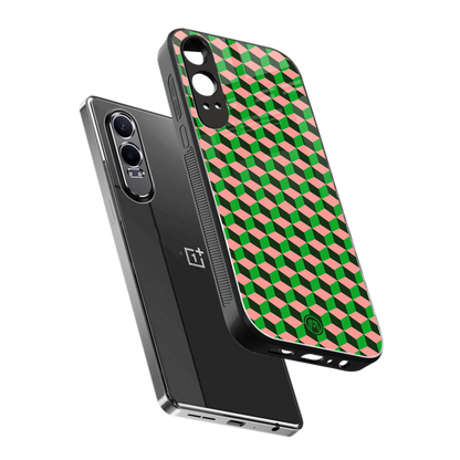 geo cube back phone cover | glass case for oneplus nord ce 4 lite