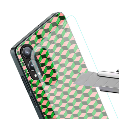 geo cube back phone cover | glass case for oneplus nord ce 4 lite