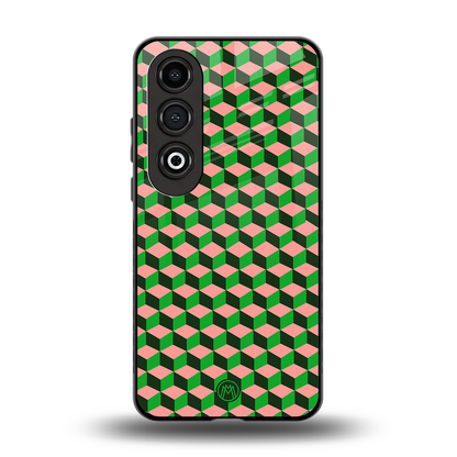 geo cube back phone cover | glass case for oneplus nord ce 4