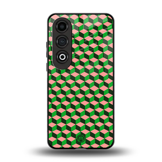 geo cube back phone cover | glass case for oneplus nord ce 4
