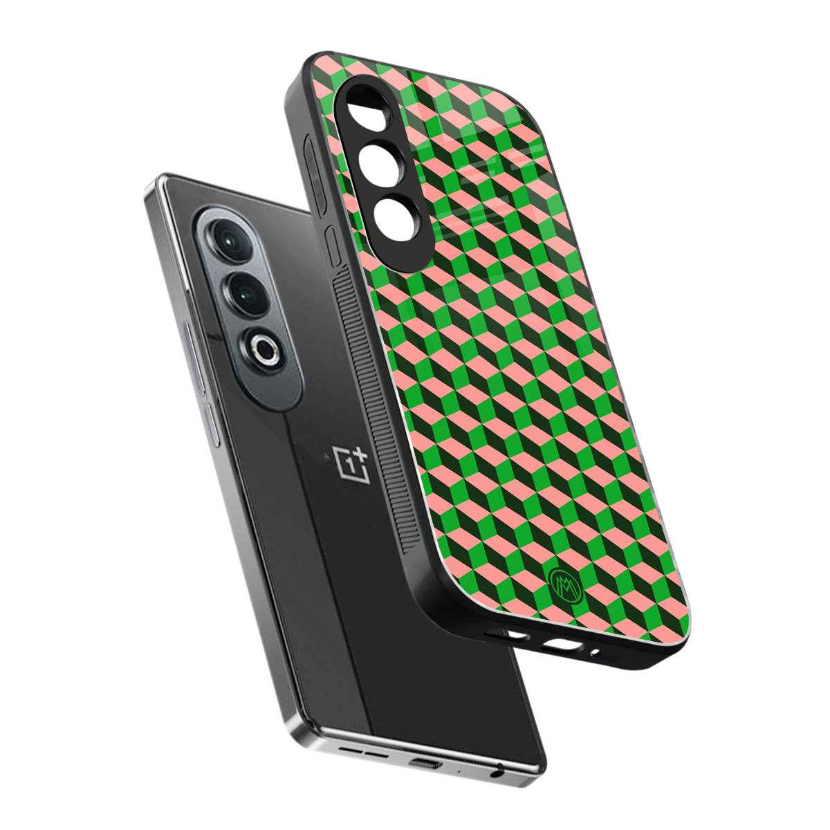 geo cube back phone cover | glass case for oneplus nord ce 4
