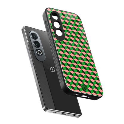 geo cube back phone cover | glass case for oneplus nord ce 4