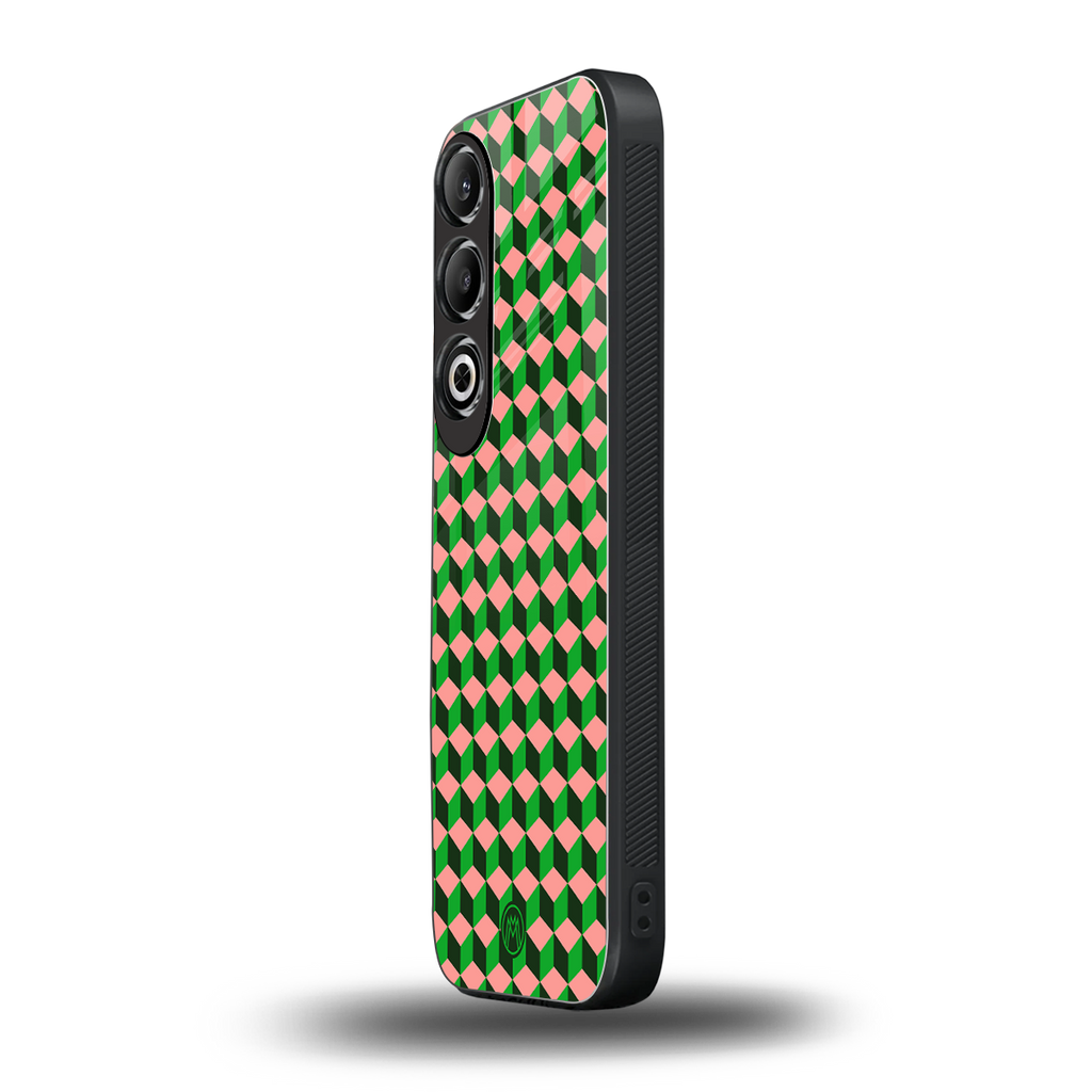 geo cube back phone cover | glass case for oneplus nord ce 4