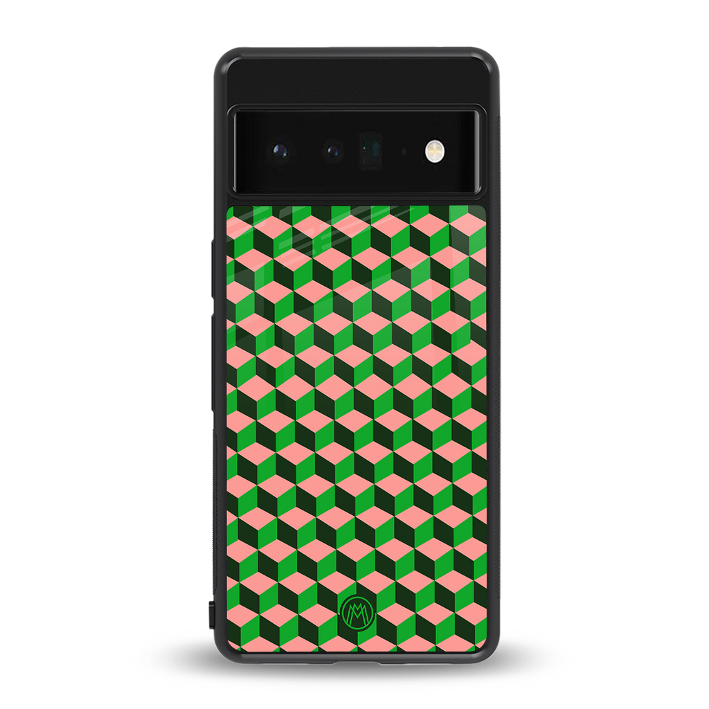 geo cube back phone cover | glass case for google pixel 6 pro