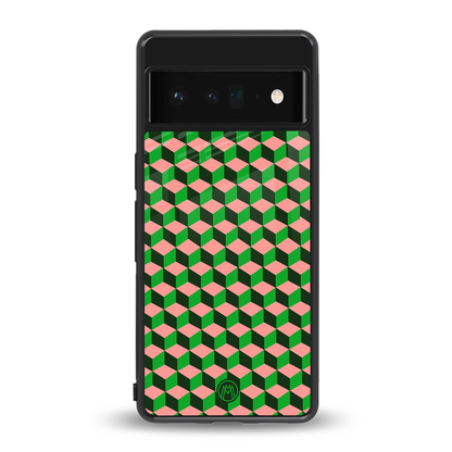 geo cube back phone cover | glass case for google pixel 6 pro