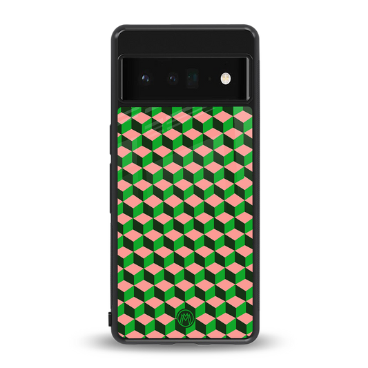 geo cube back phone cover | glass case for google pixel 6 pro
