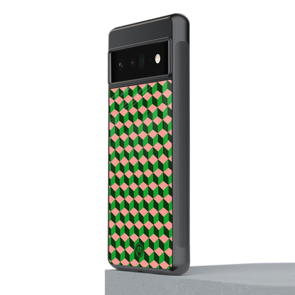geo cube back phone cover | glass case for google pixel 6 pro