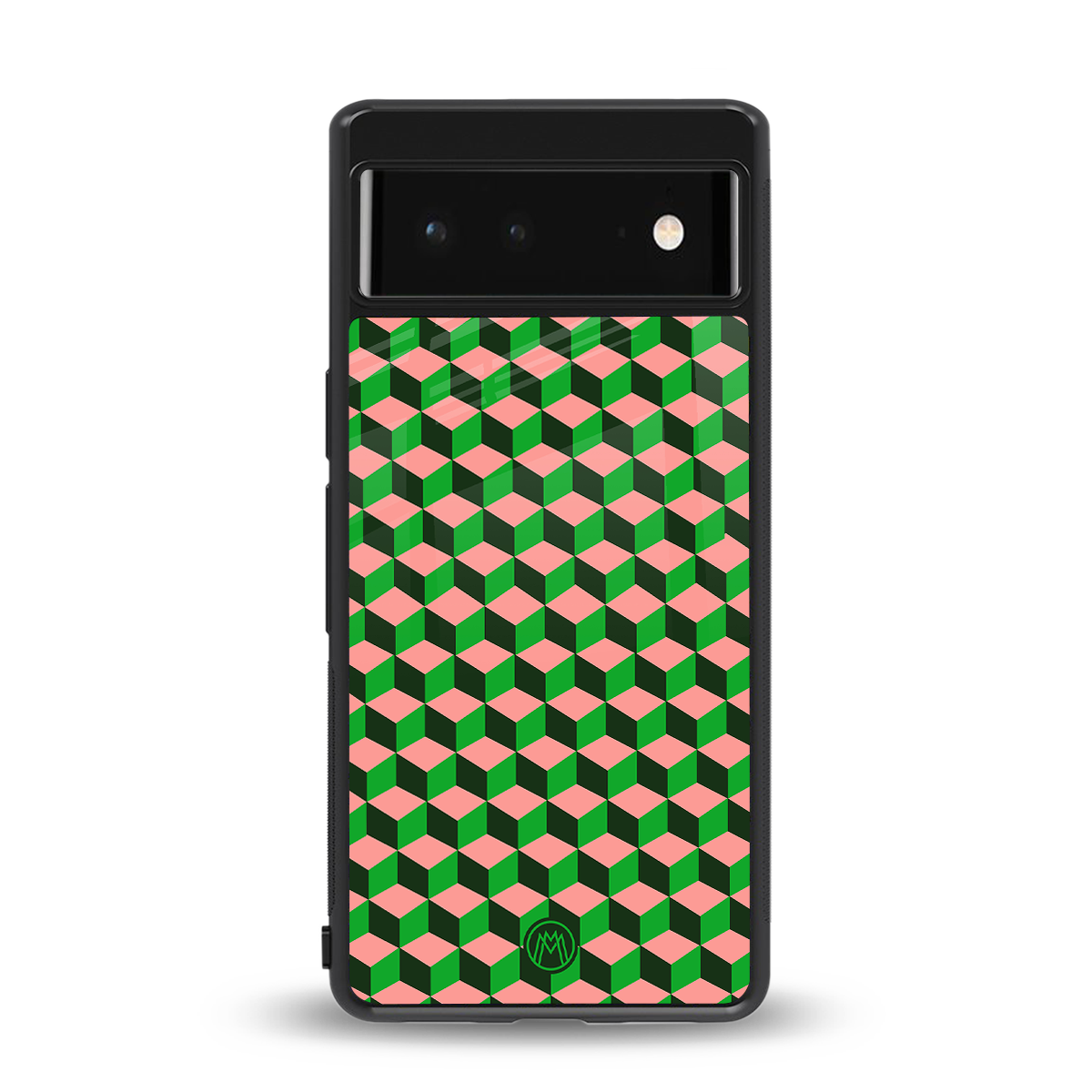 geo cube back phone cover | glass case for google pixel 6