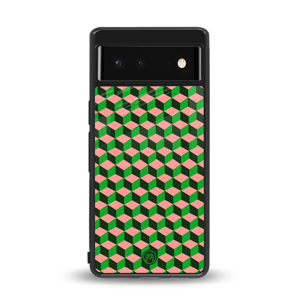geo cube back phone cover | glass case for Google Pixel 6A