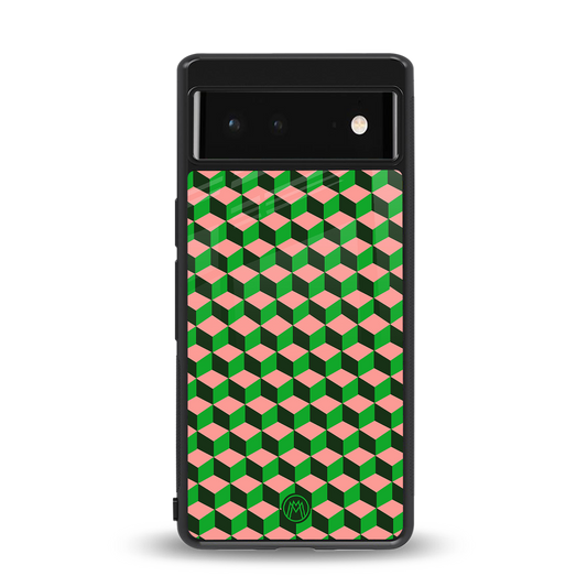 geo cube back phone cover | glass case for Google Pixel 6A