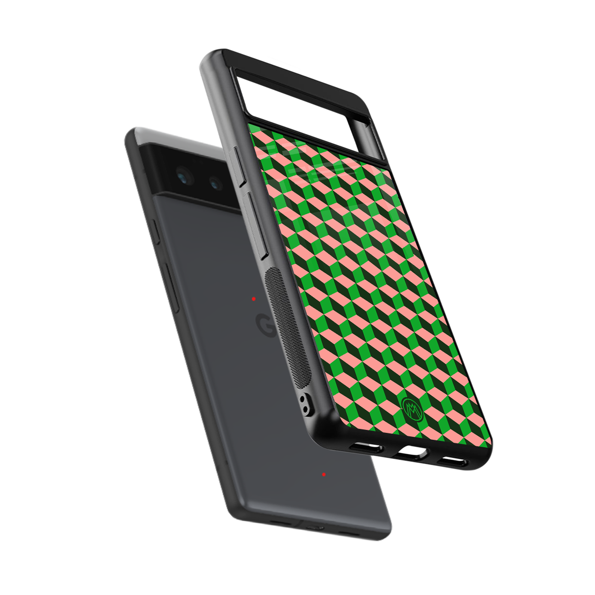 geo cube back phone cover | glass case for google pixel 6