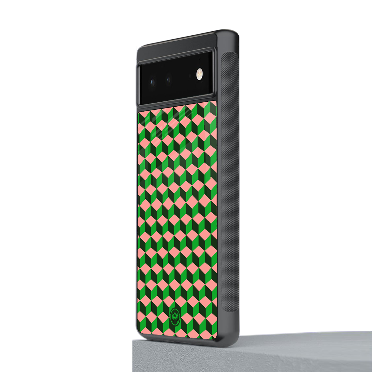 geo cube back phone cover | glass case for google pixel 6