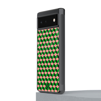 geo cube back phone cover | glass case for Google Pixel 6A