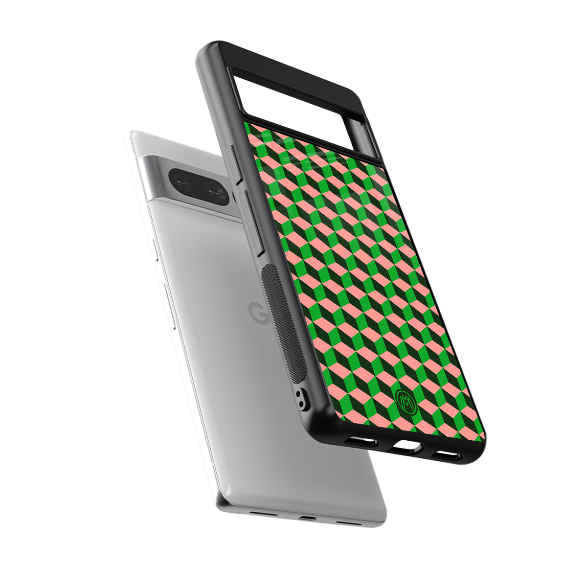 geo cube back phone cover | glass case for google pixel 7 pro
