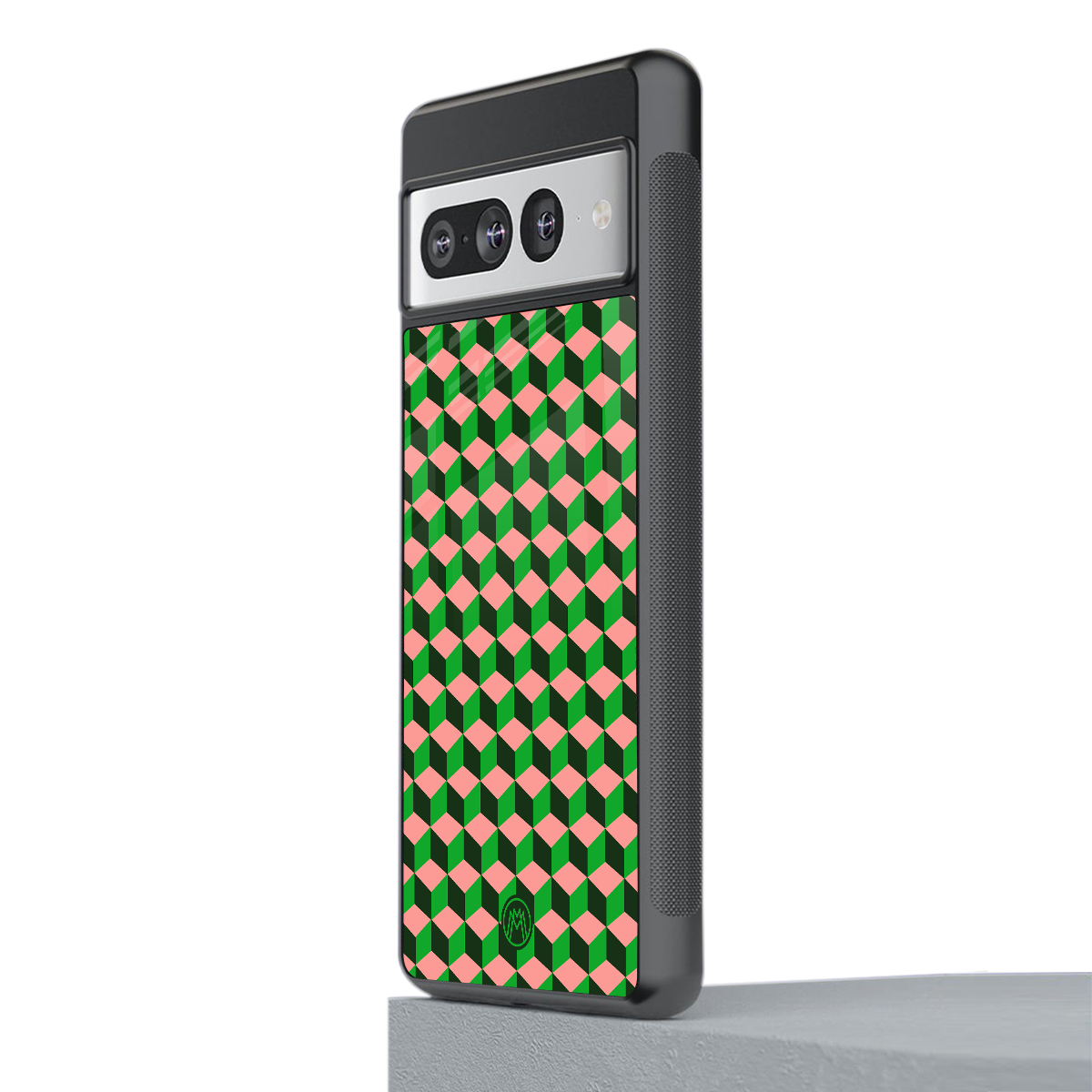 geo cube back phone cover | glass case for google pixel 7 pro