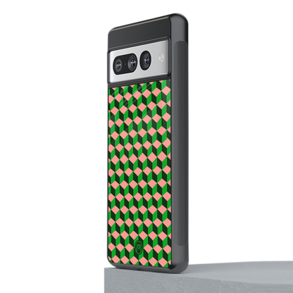 geo cube back phone cover | glass case for google pixel 7 pro