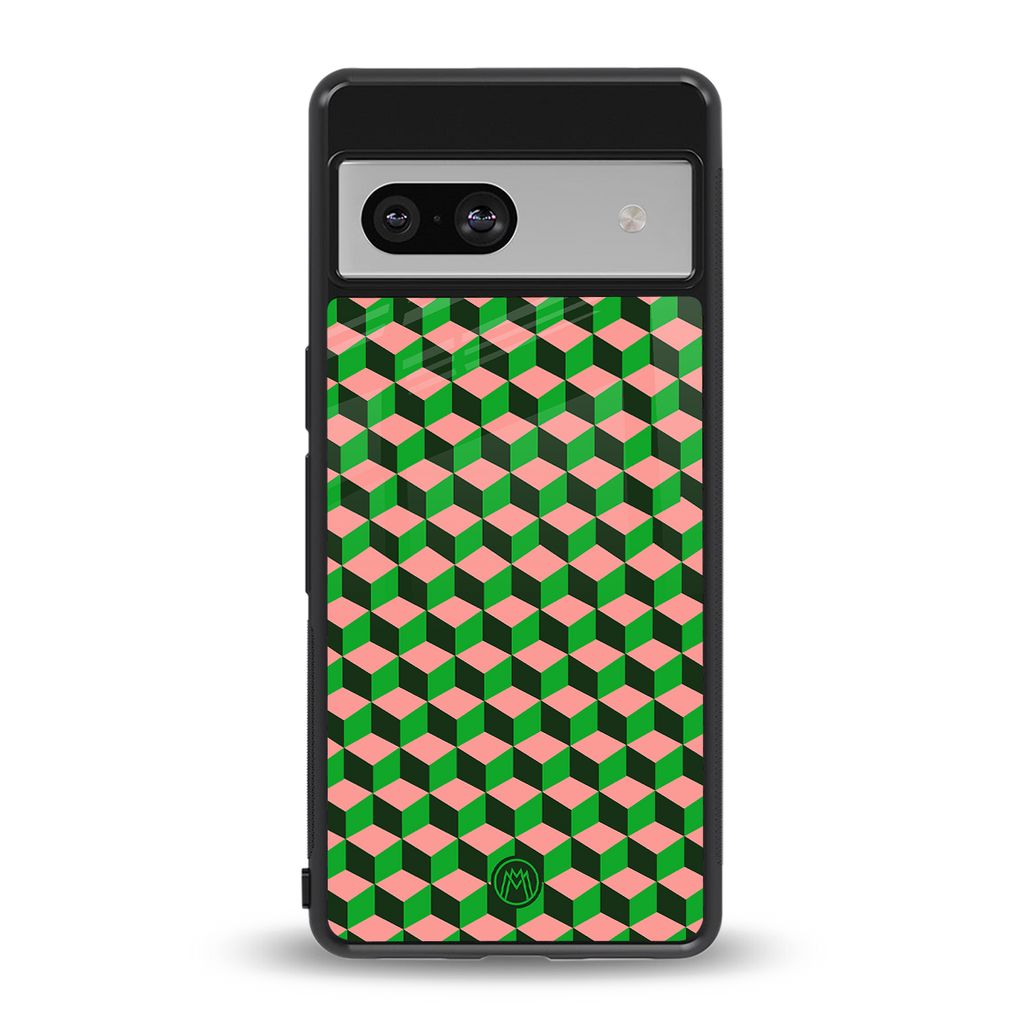 geo cube back phone cover | glass case for Google Pixel 7