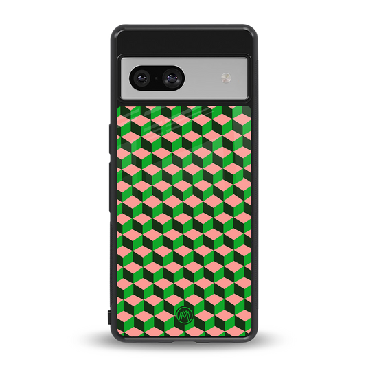 geo cube back phone cover | glass case for Google Pixel 7A