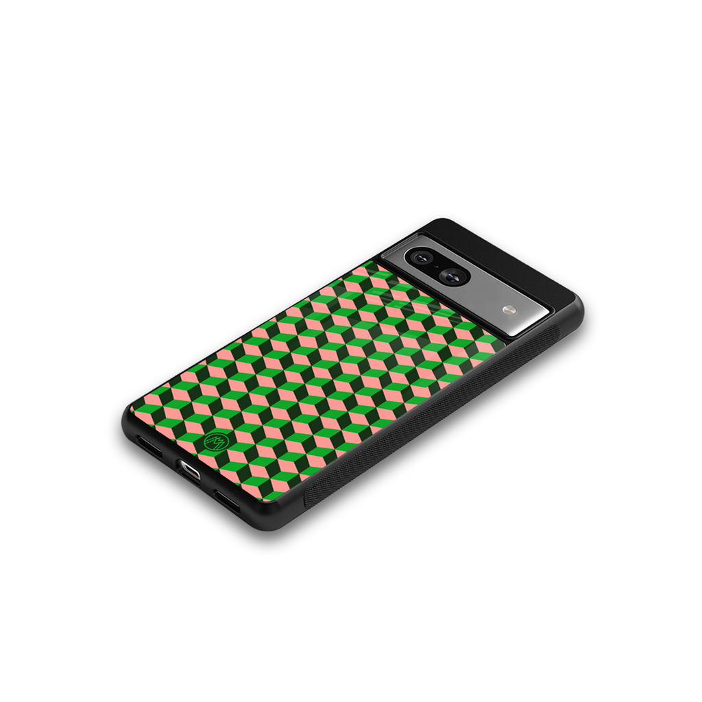 geo cube back phone cover | glass case for Google Pixel 7A