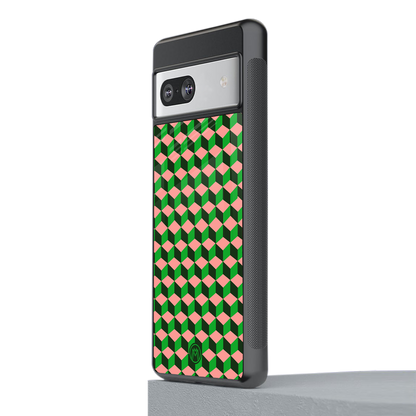 geo cube back phone cover | glass case for Google Pixel 7