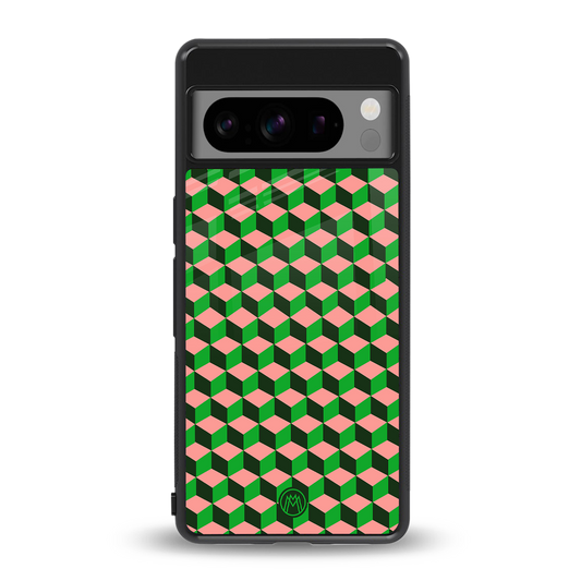 geo cube back phone cover | glass case for google pixel 8 pro