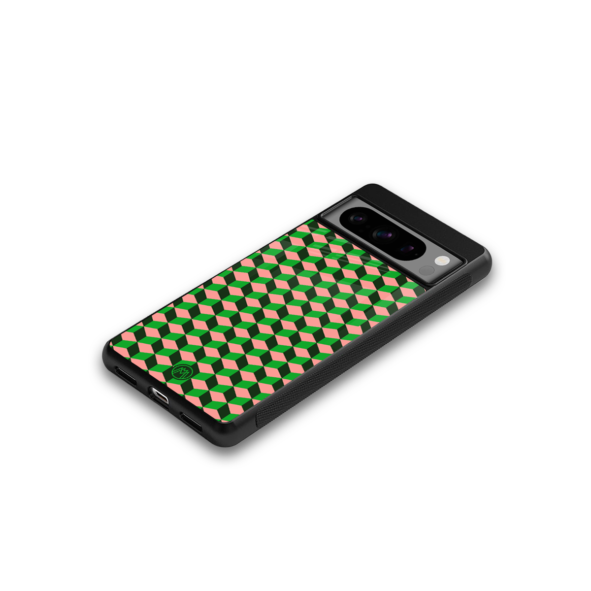 geo cube back phone cover | glass case for google pixel 8 pro