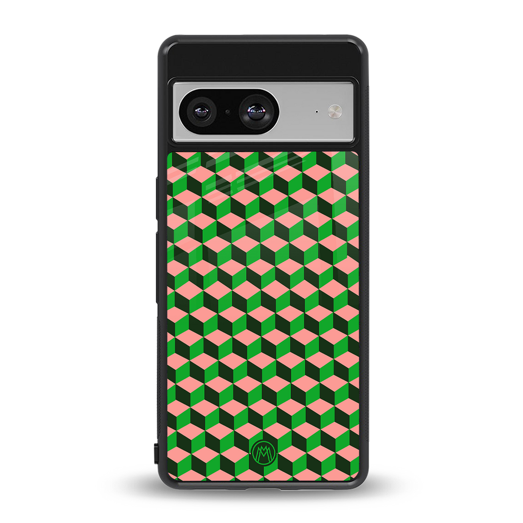 geo cube back phone cover | glass case for Google Pixel 8