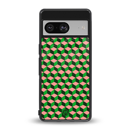 geo cube back phone cover | glass case for Google Pixel 8