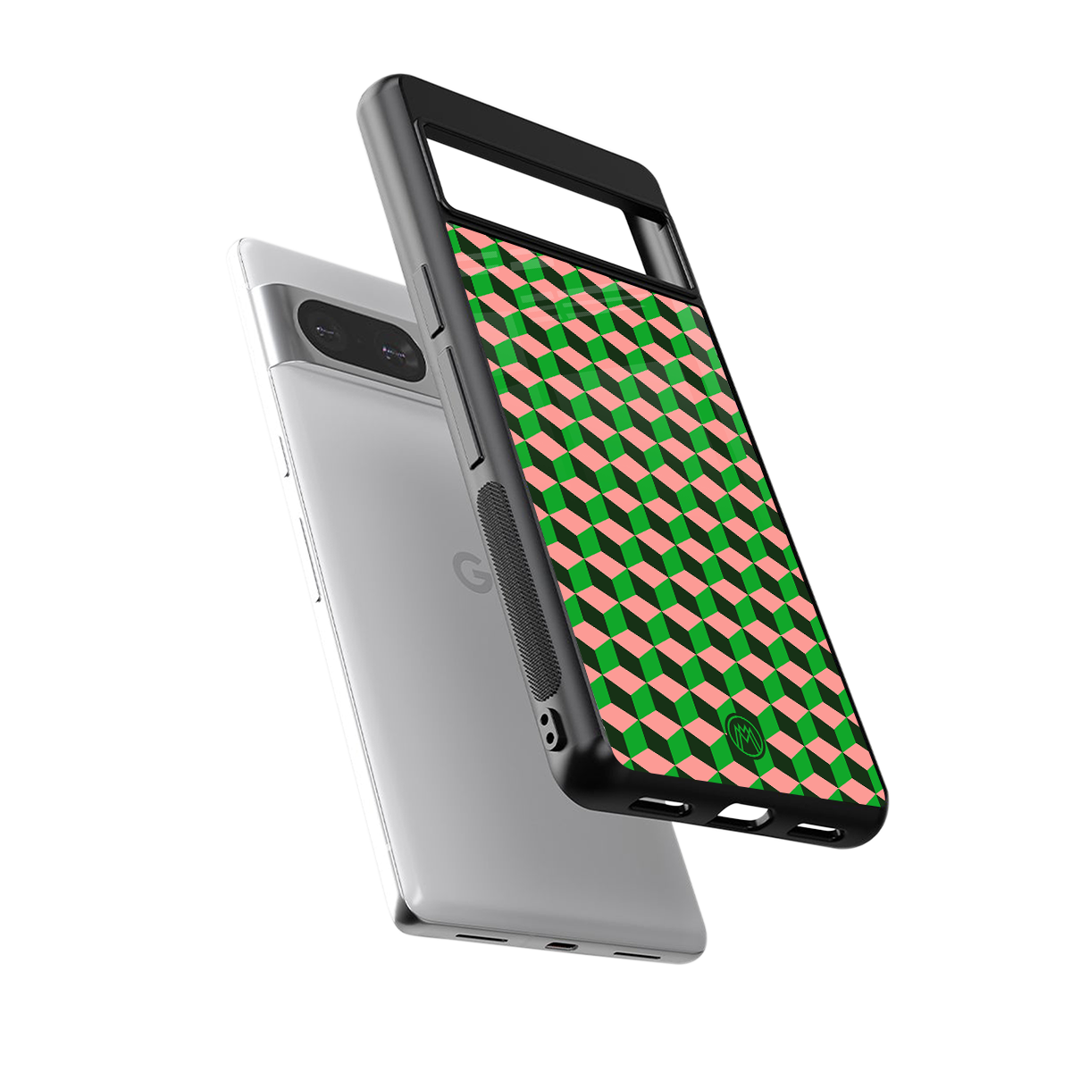 geo cube back phone cover | glass case for Google Pixel 8